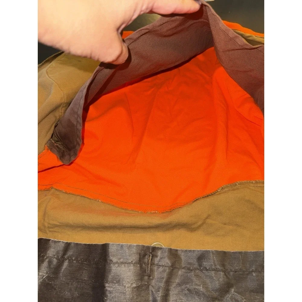 Vintage TedHead Hunting Apparel Duck Canvas Orange Shooting Jacket Mens Sz SML
